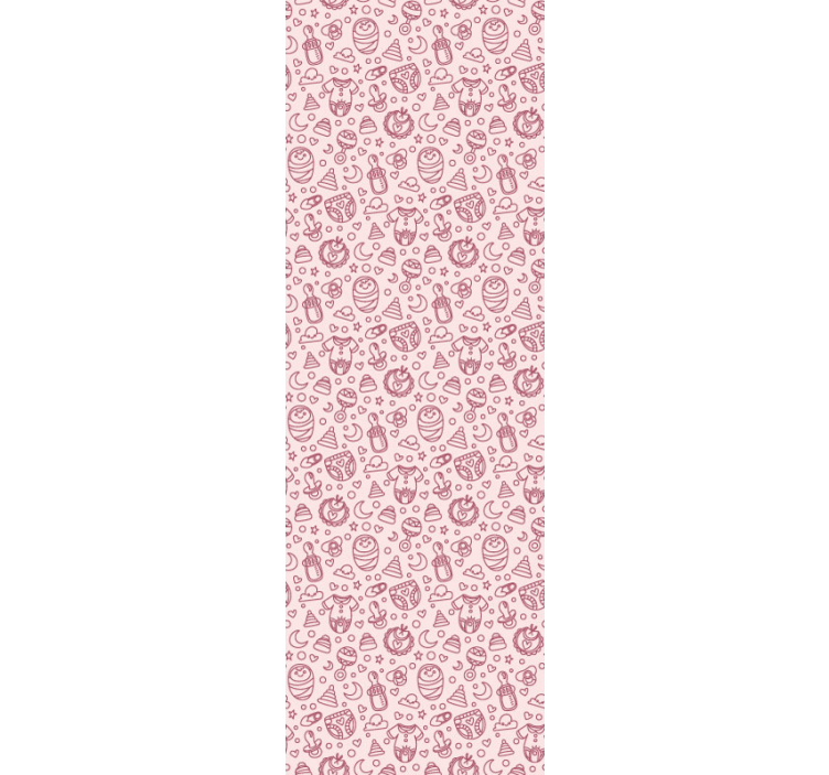 Tapete za dječju sobu ružičaste igračke i odjeća - TenStickers