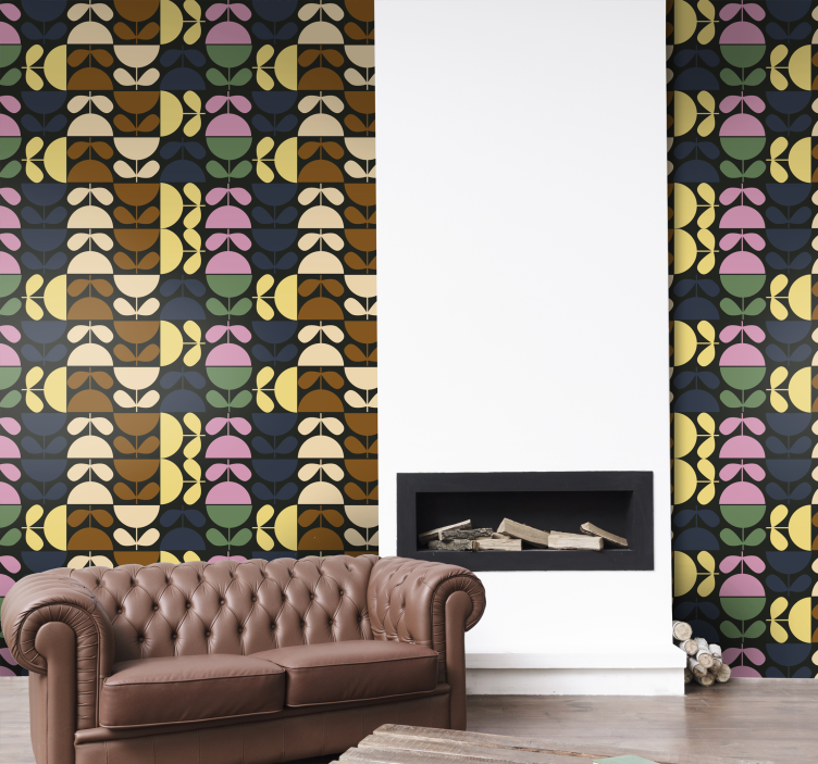 Tapete za zid Cvjetni stilizirani uzorci lišća - TenStickers