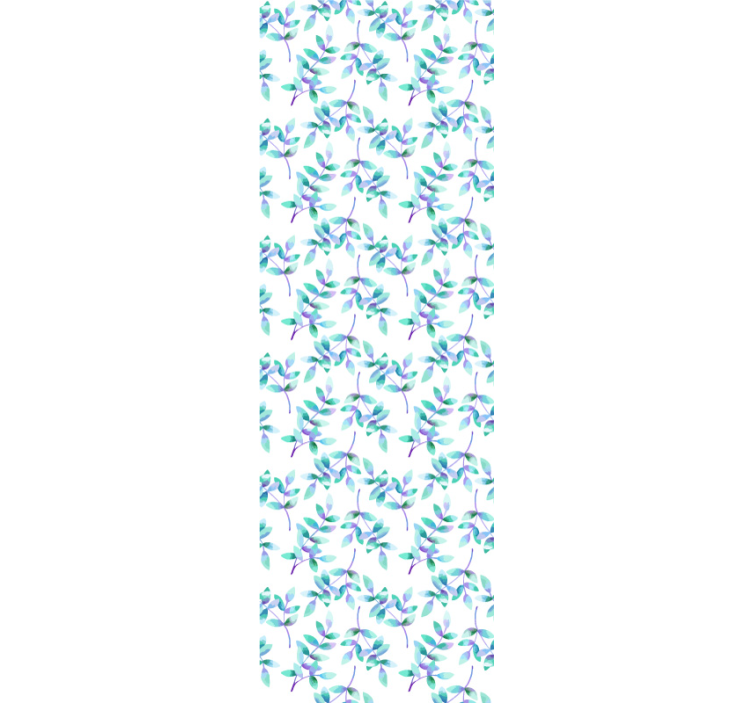 Cvijeće na svijetlim granama plava cvjetna tapeta - TenStickers