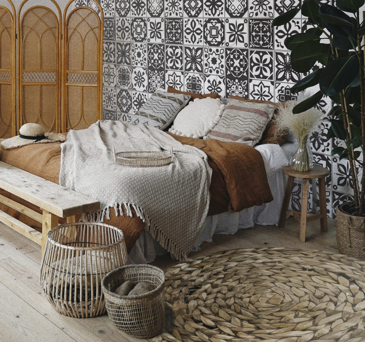 Arabeska - crno-bijele ukrasne pozadine - TenStickers