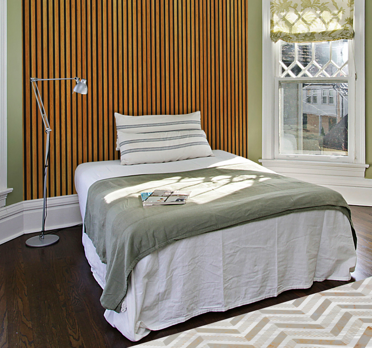 Smeđe drvene letvice u stilu drveta u tapetama od tikovine - TenStickers