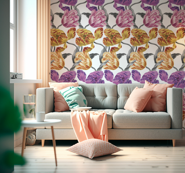 Tapete za zid Cvijeće elegantni tulipani - TenStickers