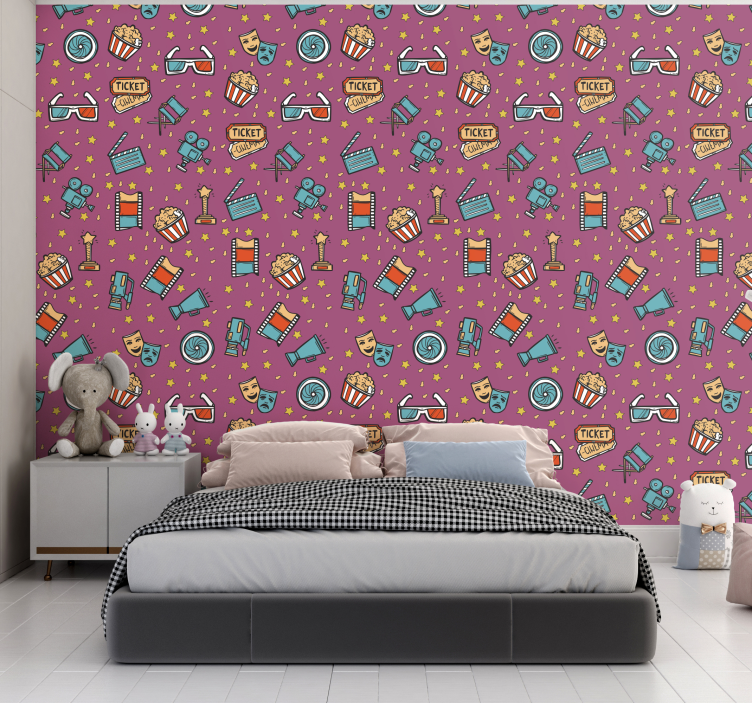 Filmska noć - djevojka dječja pozadina - TenStickers