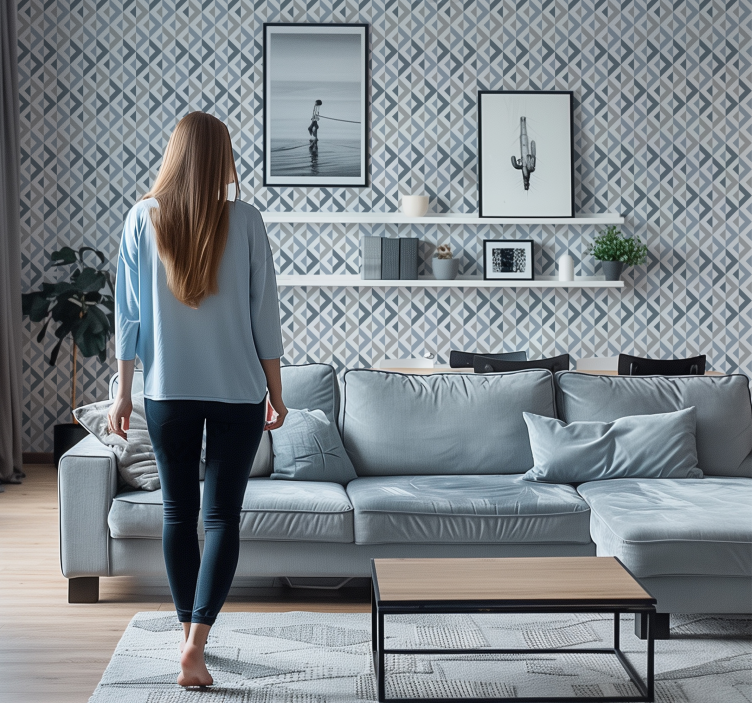 Geometrické tapeta tekstilni efekt - TenStickers