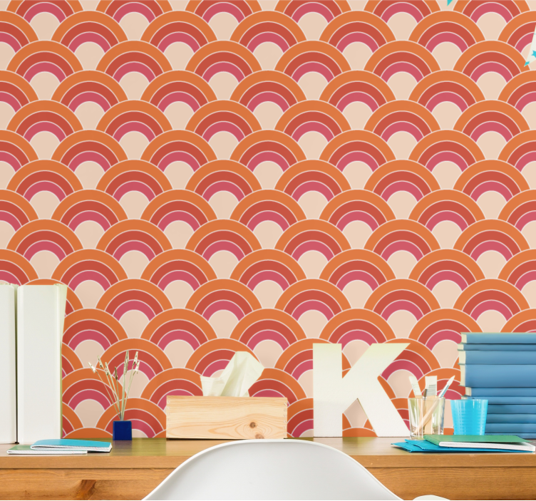 Geometrijske latice groovy pattern art wallpaper - TenStickers