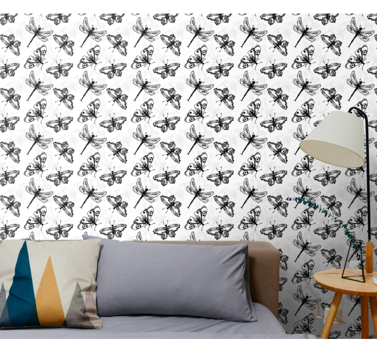 Leptir pozadine crni vretenci - TenStickers