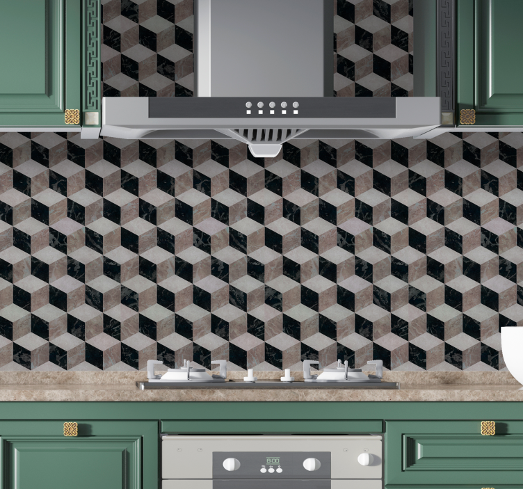 Metalik tapete geometrijski raspored kocke - TenStickers