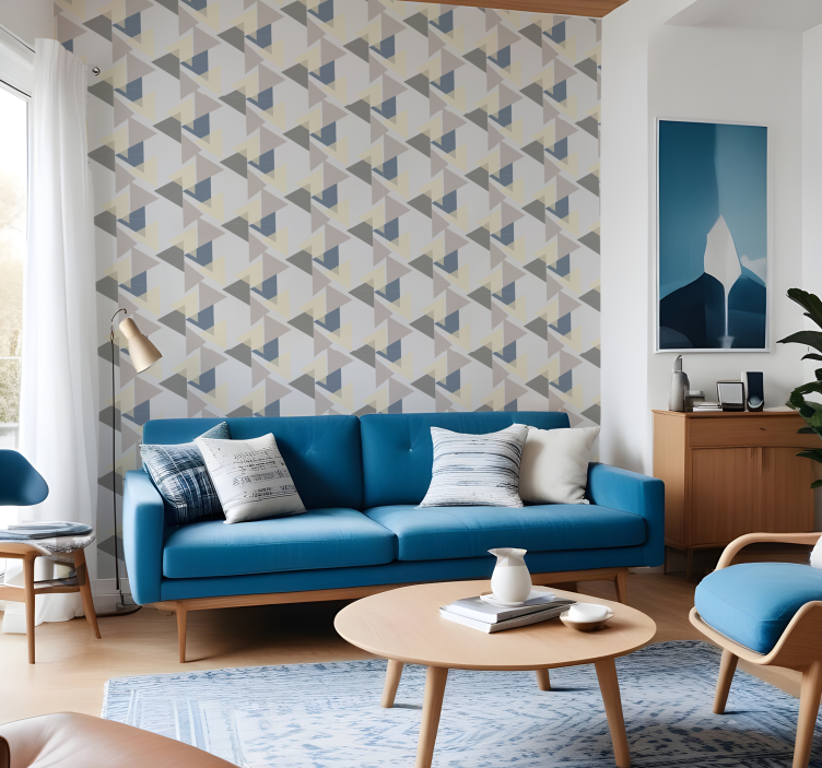 Moderne tapete za dnevni boravak okomiti trokuti - TenStickers