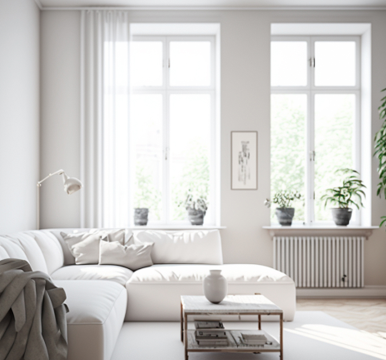 Bijeli zidni papir za zid - TenStickers