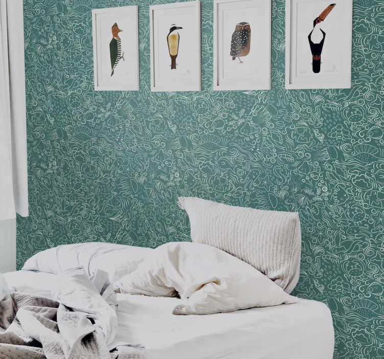 Podmorje rukom nacrtane životinjske pozadine - TenStickers