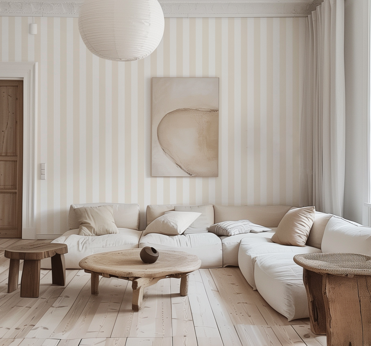 Pozadina okomite pruge bijele i bež boje - TenStickers