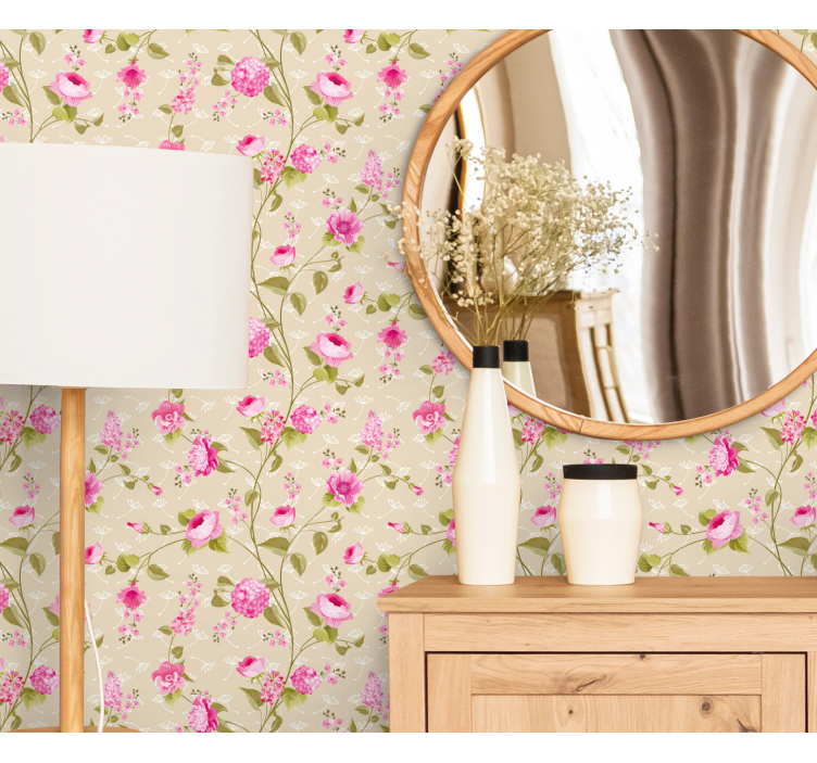 Vintage pozadinu s cvjetnim printom - TenStickers