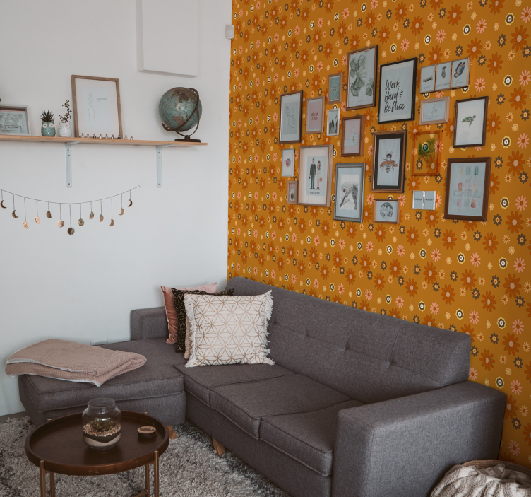 Flower power vintage pozadina 60-ih - TenStickers