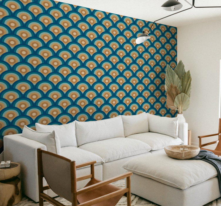 Vintage tapeta s krugovima iz 60-ih - TenStickers