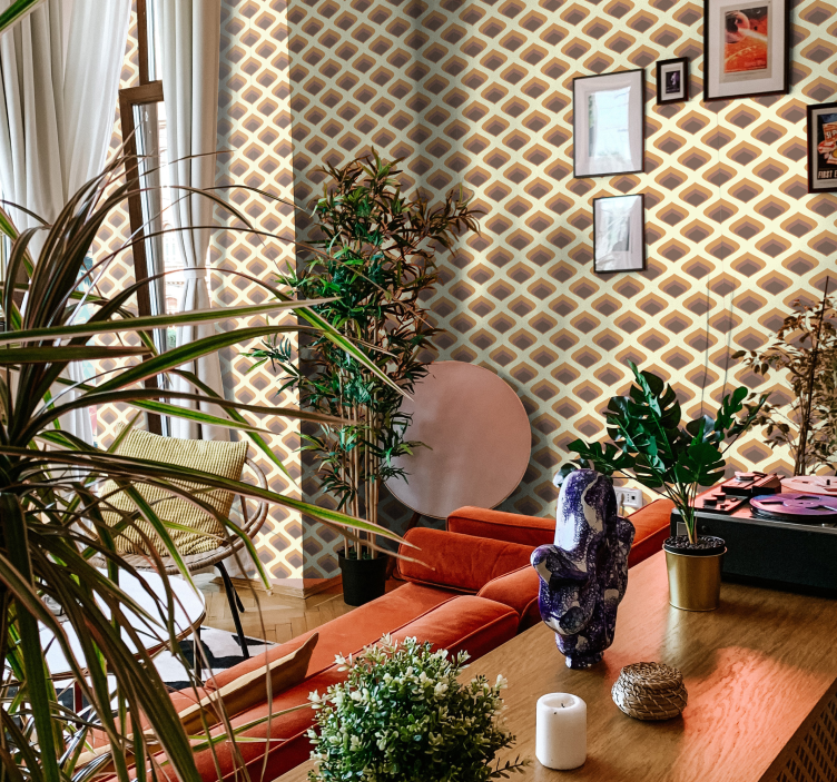 Vintage tapeta s laticama iz 60-ih - TenStickers