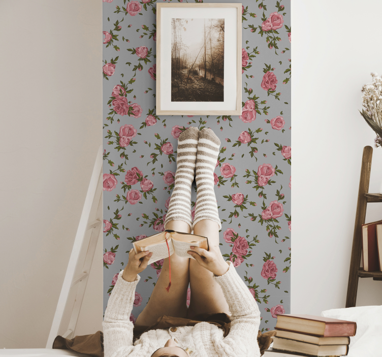 Ruže uzorak cvijet tapeta - TenStickers