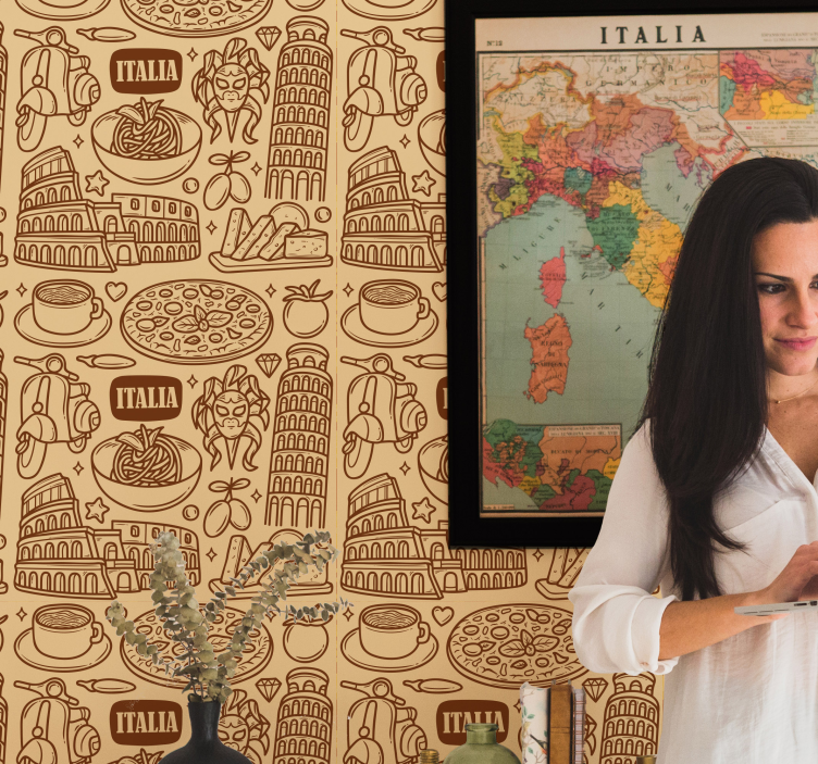 Talijanske ikone gradska tapeta - TenStickers