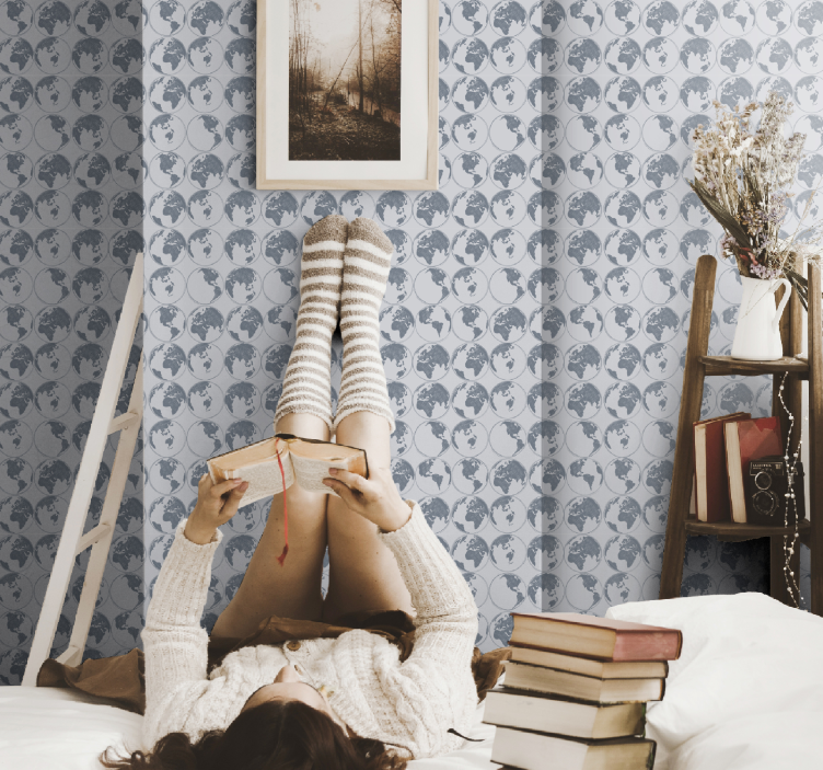 Tapeta karta svijeta skica vintage tapeta - TenStickers