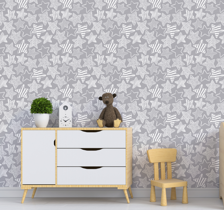 Star tapeta bijela zvijezda - TenStickers