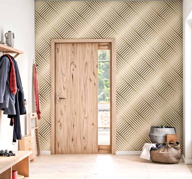 Ulazne tapete geometrijske zlatne linije - TenStickers