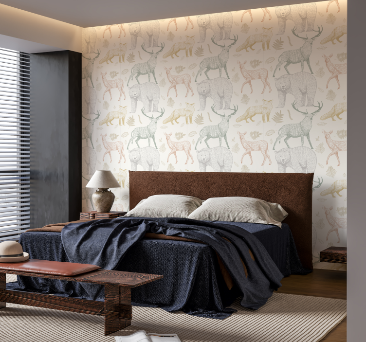 Tapete sa životinjama minimalistički dizajn šume - TenStickers