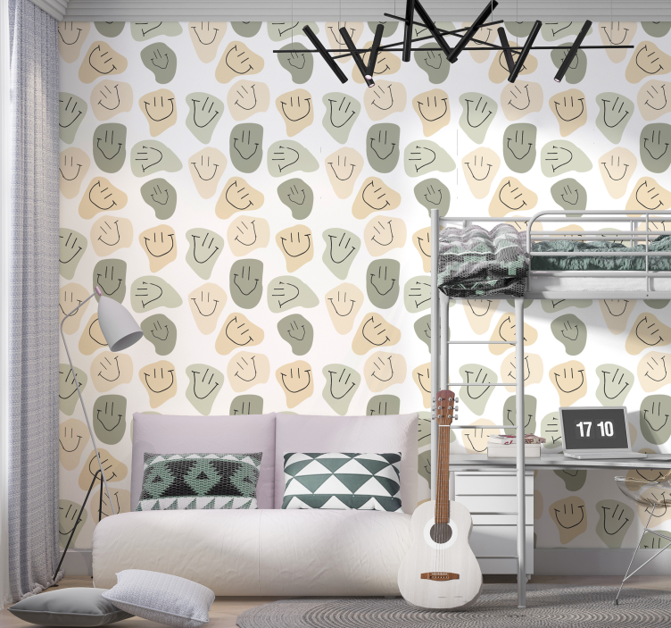 Pozadina tinejdžerke spavaće sobe jednostavne neutralne boje smij - TenStickers
