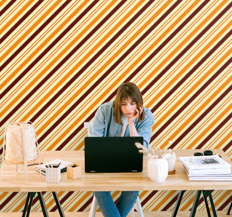 Tapete Vodoravne pruge uzorak dijagonalnih pruga - TenStickers