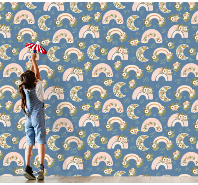 Tapete za dječju sobu cvjetne duge - TenStickers