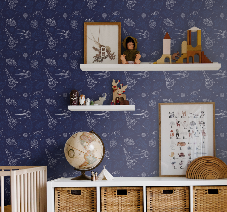 Tapete za dječju sobu raketna svemirska avantura - TenStickers