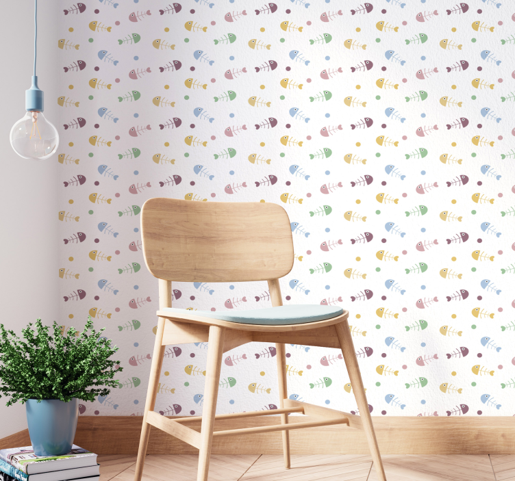 Riba-kosti životinjske tapete - TenStickers