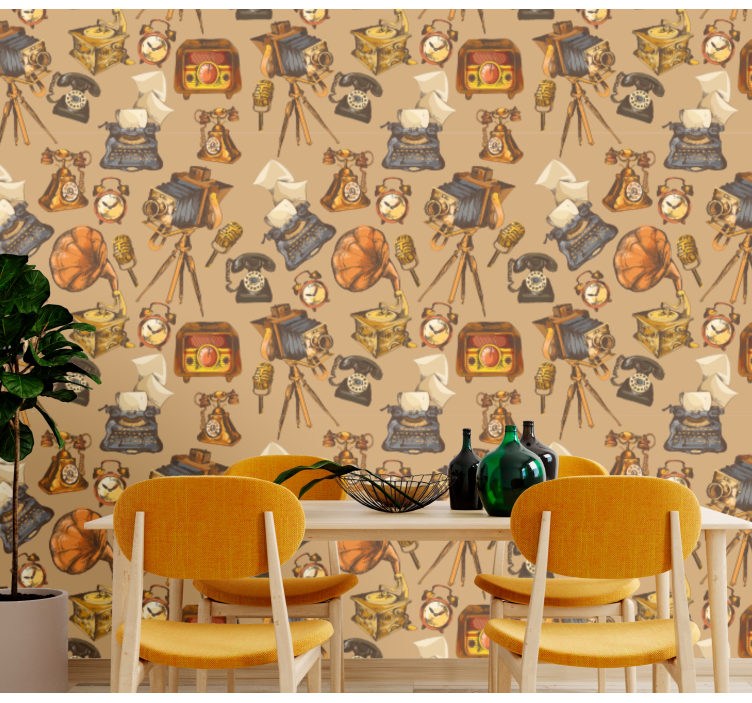 Tapete za zid berba starinski predmetni kolaž - TenStickers