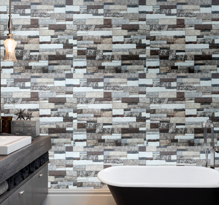 Tapete za kupaonicu sivi elegantni beton - TenStickers