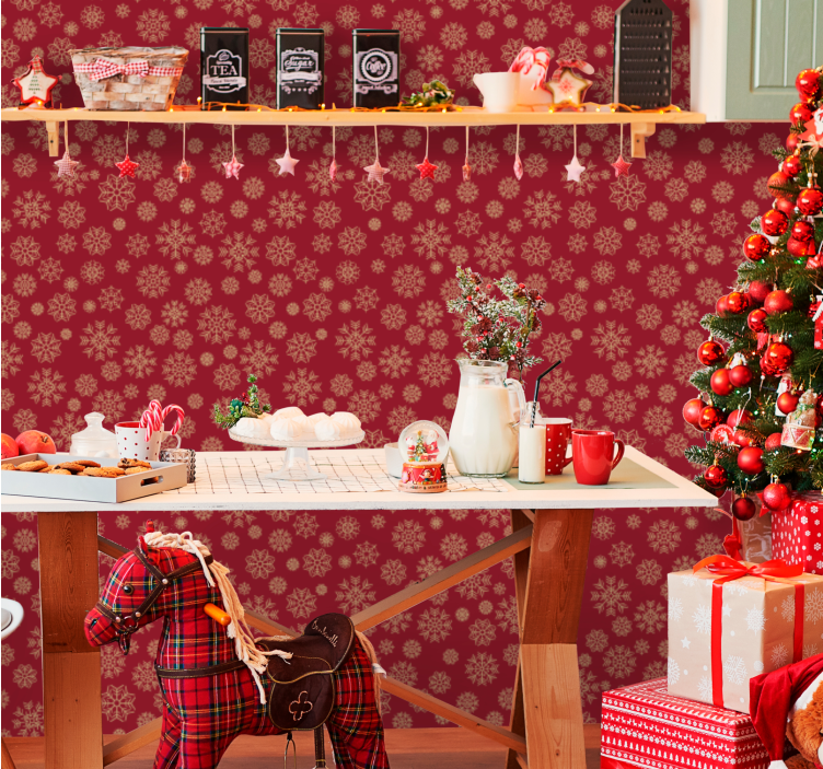 Tapete za zid božić ledeni cvjetni dizajn - TenStickers