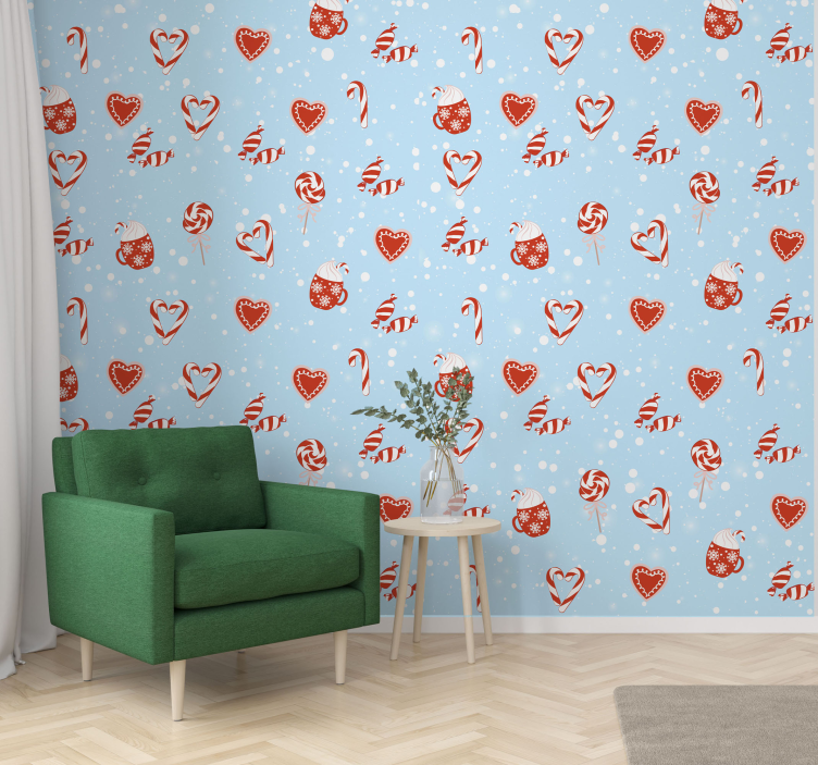 Tapete za zid božić svečane slatke poslastice - TenStickers