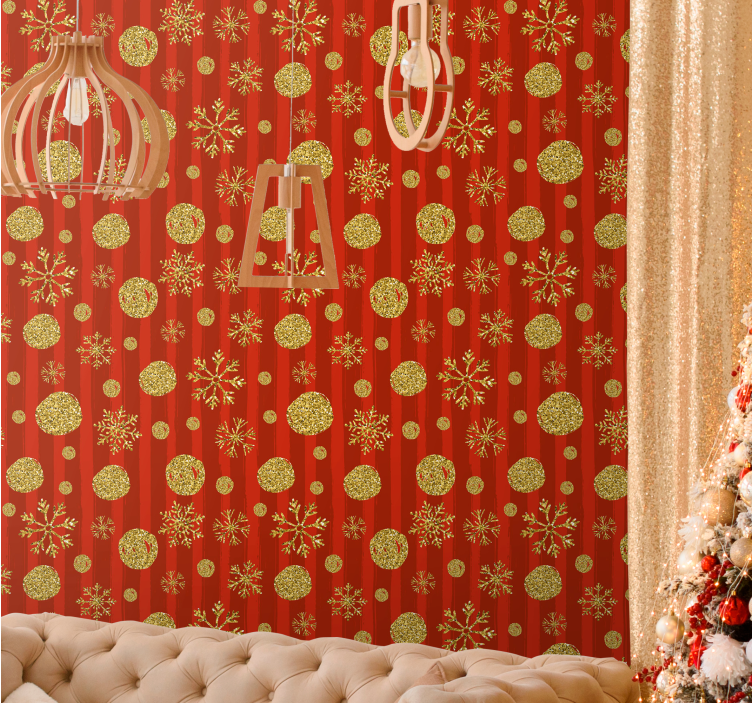 Tapete za zid božić svečane svjetlucave ukrase - TenStickers