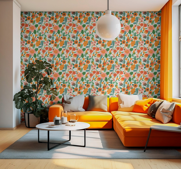 Tapete za zid Cvijeće cvjetna ilustracija - TenStickers