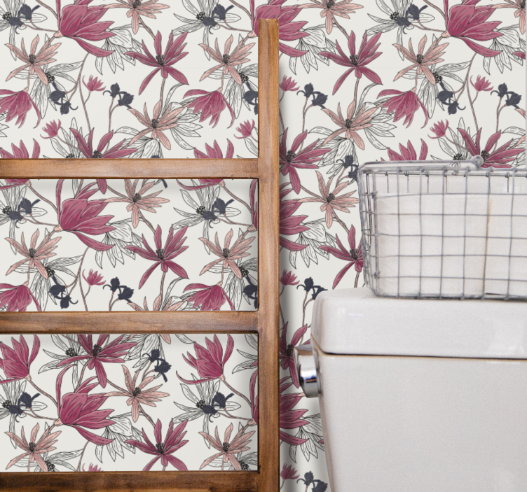 Tapete za zid Cvijeće cvjetni botanički prikaz - TenStickers