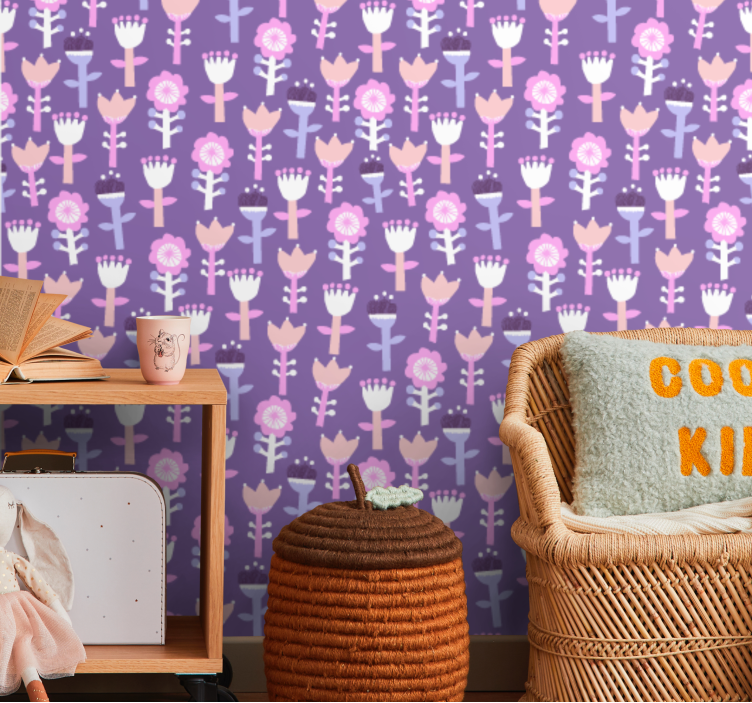 Tapete za zid Cvijeće ljubičasti motiv - TenStickers