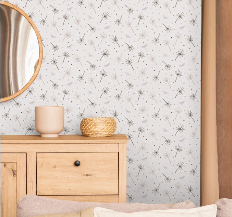 Tapete za zid Cvijeće sivi maslačak inspiracija - TenStickers