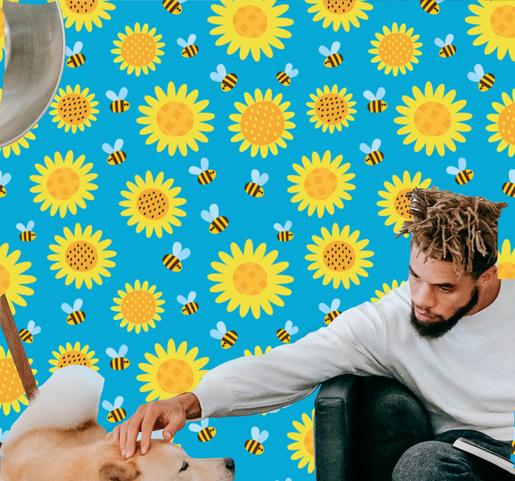 Tapete za zid Cvijeće sunčani cvjetni uzorak - TenStickers