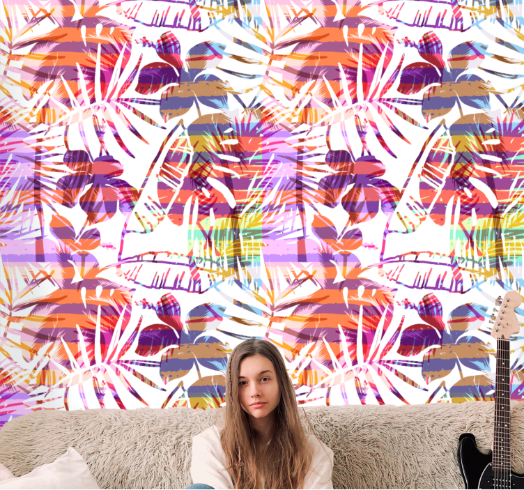 Tapete za zid Cvijeće živih cvjetnih uzoraka - TenStickers