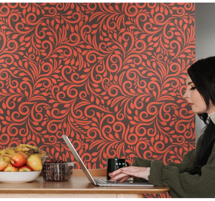 Tapete za zid Cvjetni kićeni kovitlaci - TenStickers