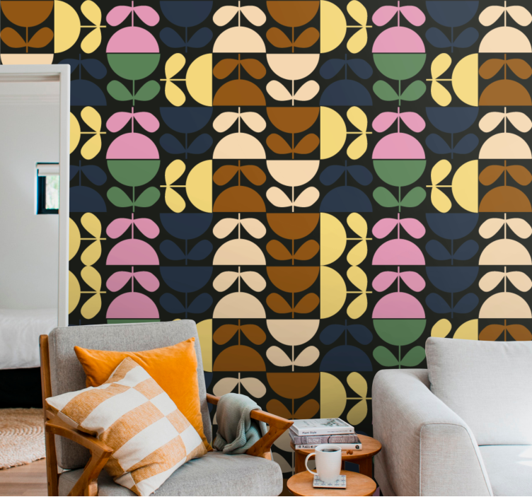 Tapete za zid Cvjetni stilizirani uzorci lišća - TenStickers