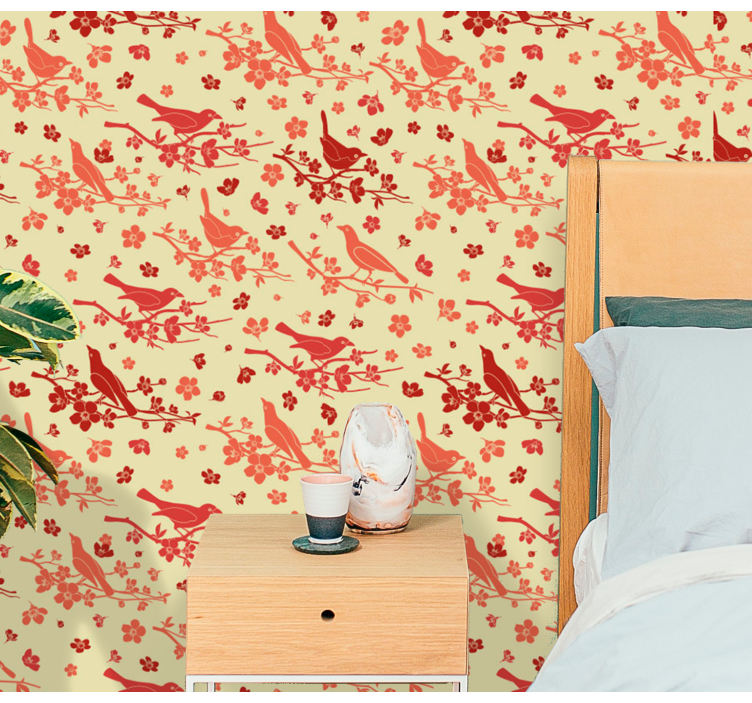 Tapete za zid Cvjetni ukrasna volijera - TenStickers