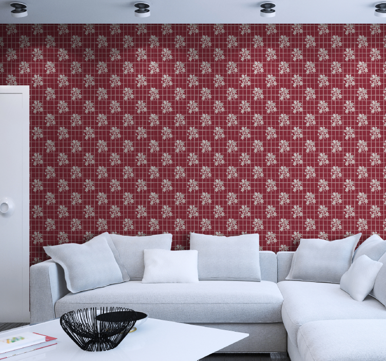 Tapete za zid Cvjetni uzorak cvjetnog mozaika - TenStickers