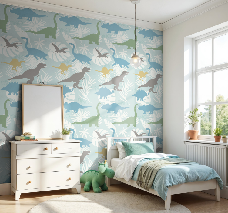 Tapete za zid Dinosaura uzorak pastelnih boja - TenStickers