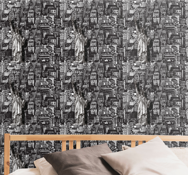 Tapete za zid grada i zemlje kip urbani kolaž - TenStickers