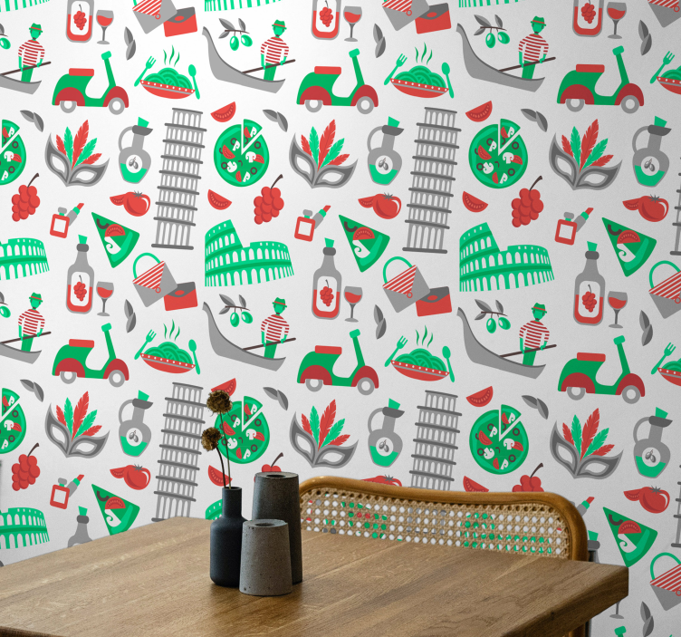 Tapete za zid grada i zemlje talijanska kulinarska avantura - TenStickers