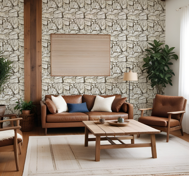 Tapete za zid kamen svijetlo bež - TenStickers