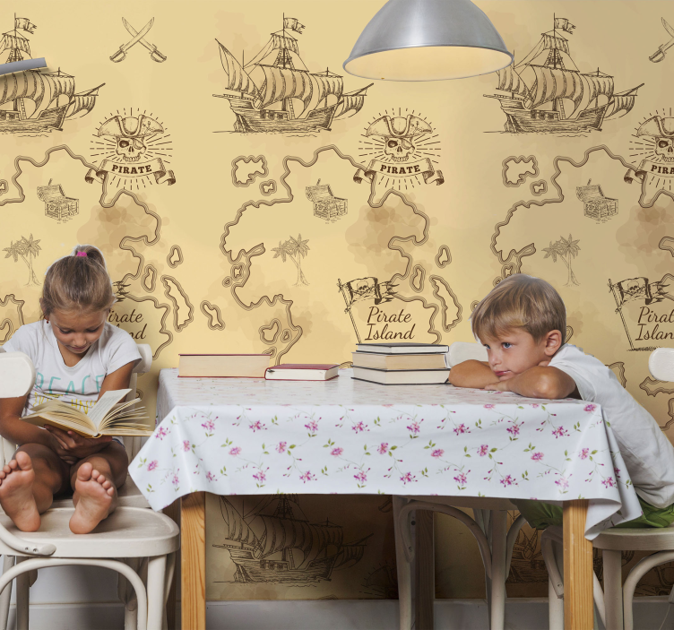 Tapete za zid Klasik mapa gusarskih avantura - TenStickers